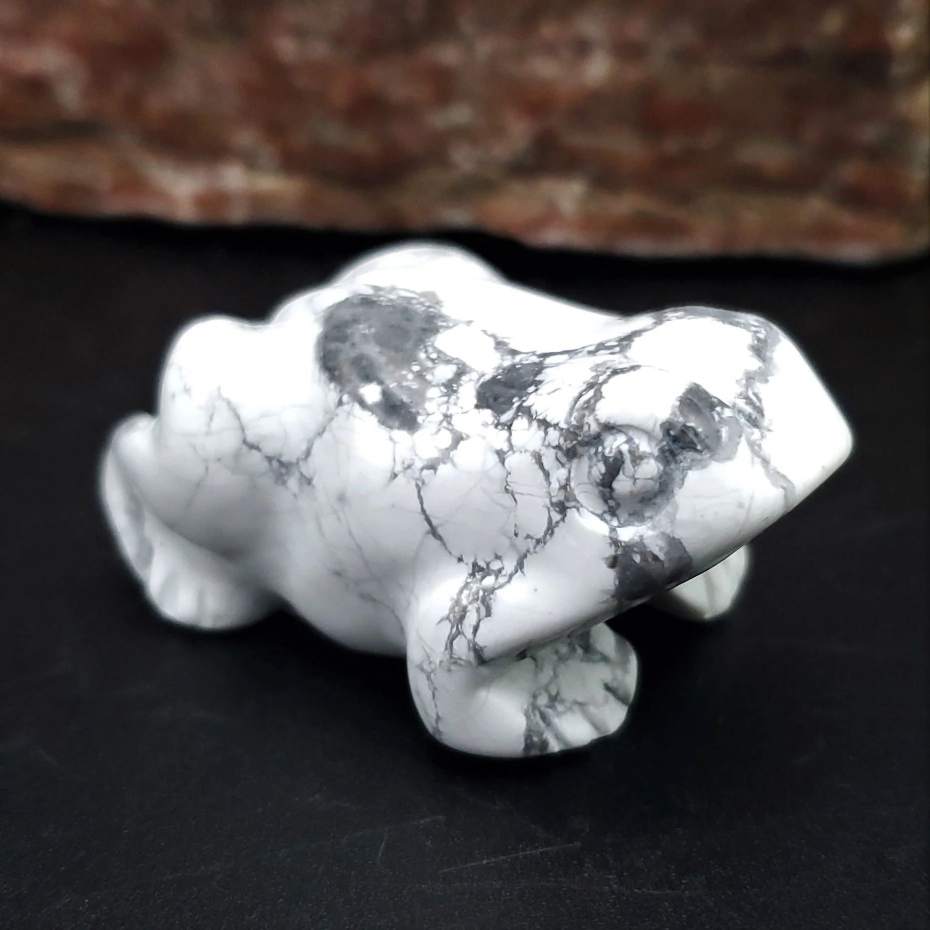 Frog Figurine Semi-Precious Gemstone 2-inch Carved Frog - Image 4