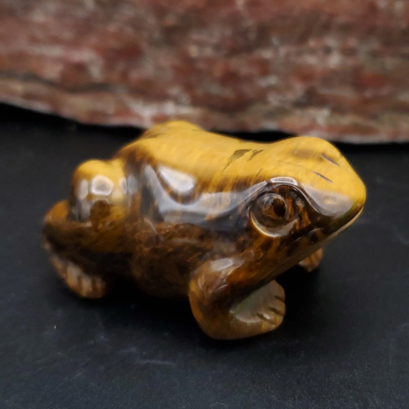 Frog Figurine Semi-Precious Gemstone 2-inch Carved Frog - Image 9