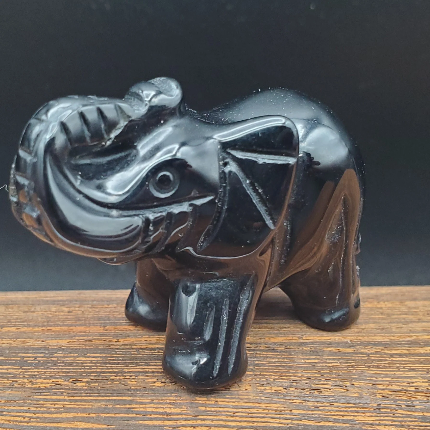 Semi-Precious Gemstone 2-inch Carved Elephant Trunk Up - Image 12